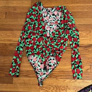 Zara Rose Red and Green Bodysuit